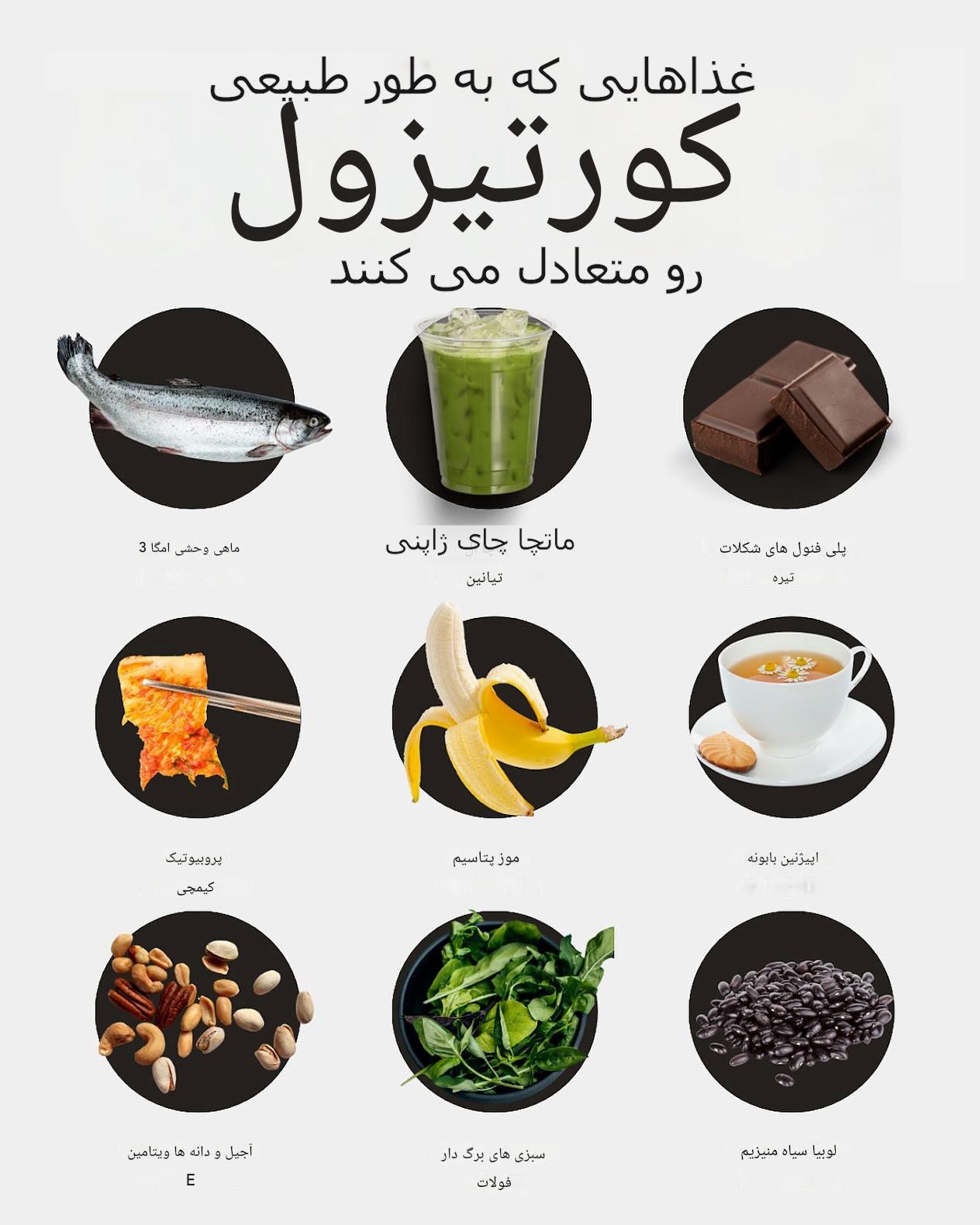 مواد غذایی ای که سطح کورتیزول و استرس را کاهش میدهند