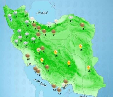 بارش در استان های غربی و جنوبی کشور