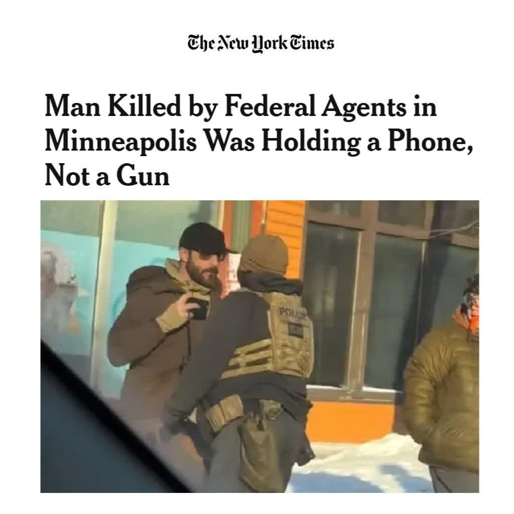 نیویورک تایمز: مردی که توسط مأموران فدرال در مینیاپولیس کشته شد، تلفن همراه در دست داشت نه سلاح