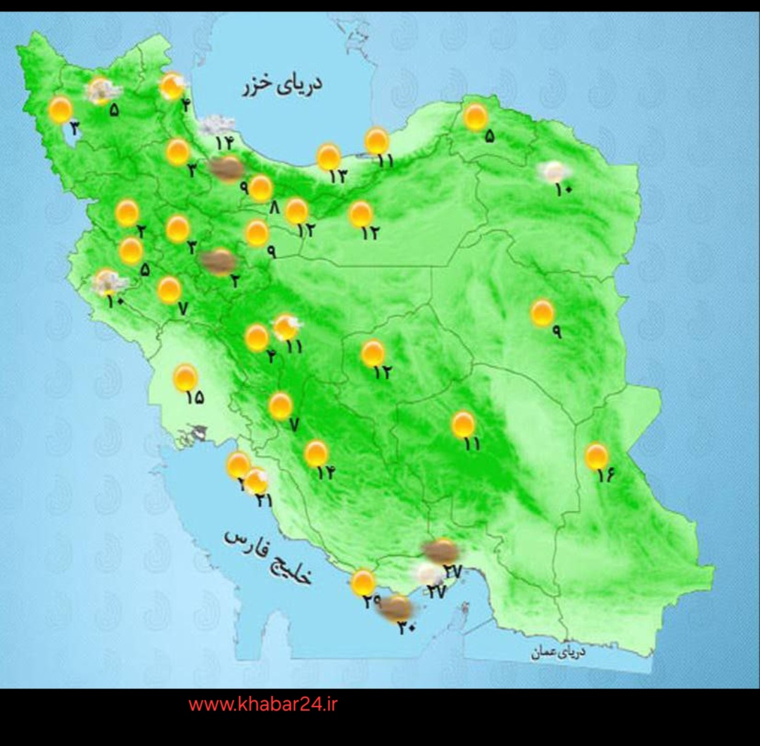 خبر۲۴ ؛ رگبار و رعدوبرق در اکثر نقاط کشور