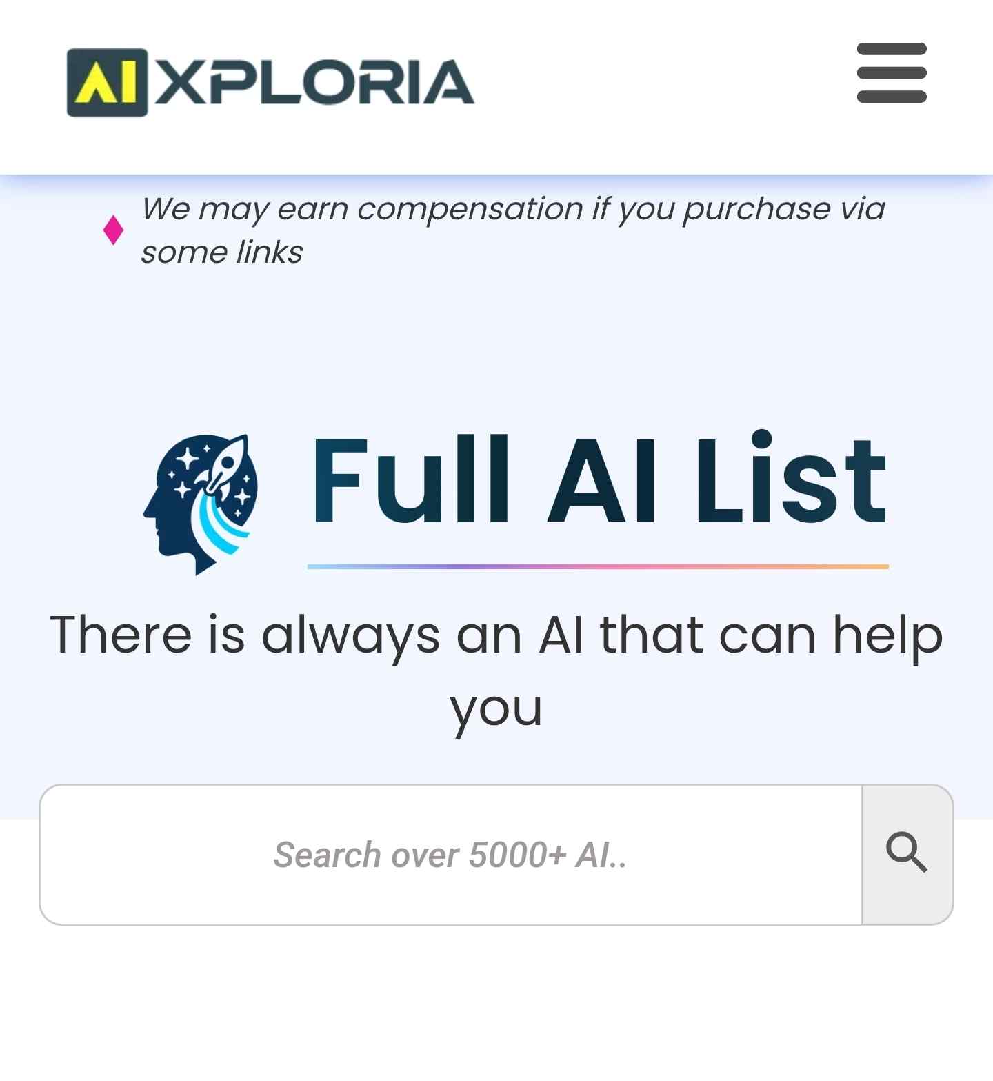 سایت Aixploria وب سایت جامع برای علاقمندان هوش مصنوعی 