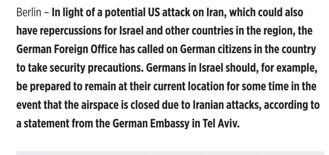 هشدار سفارت آلمان